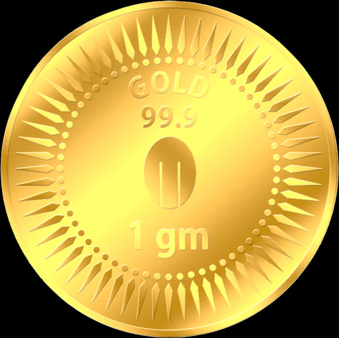 A Gold Coin With A Black Background