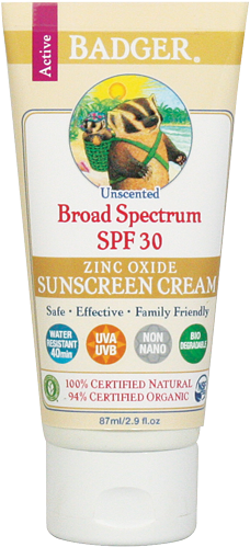 1 Of - Badger Balm Spf 30 Unscented Sunscreen Cream