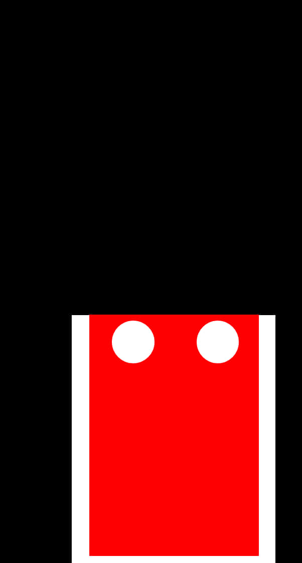 A Red And White Square With White Dots On A Black Background