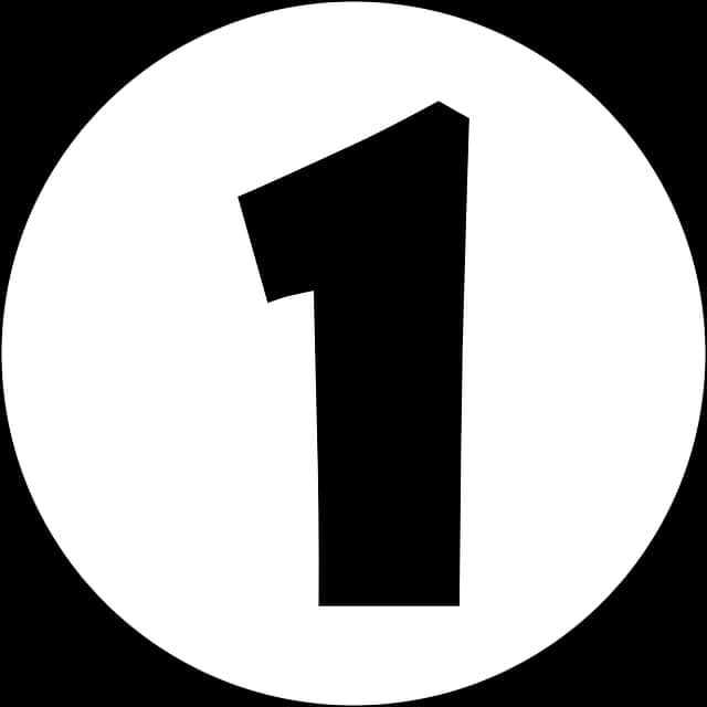 A Black Number In A White Circle