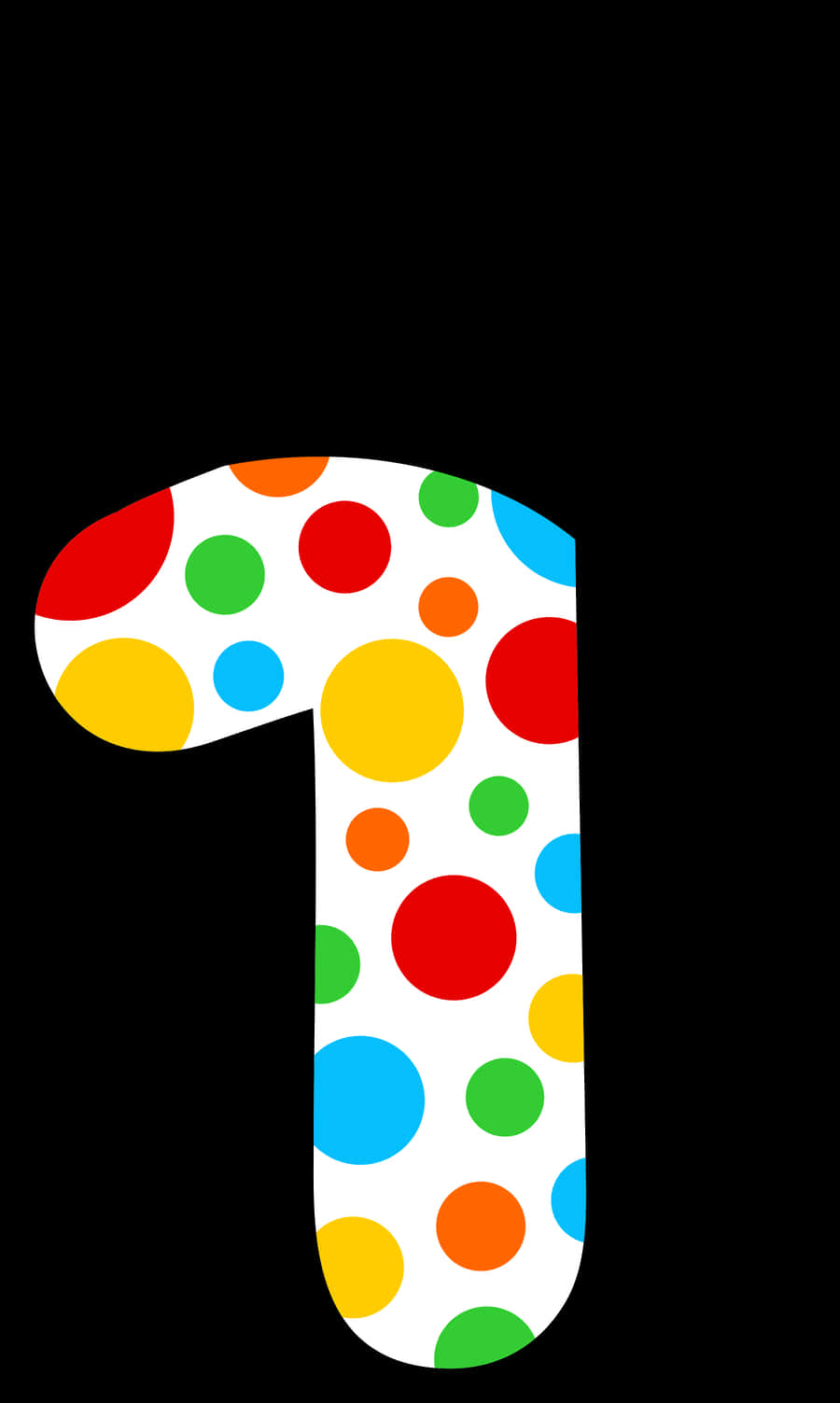 A Number With Colorful Dots On It
