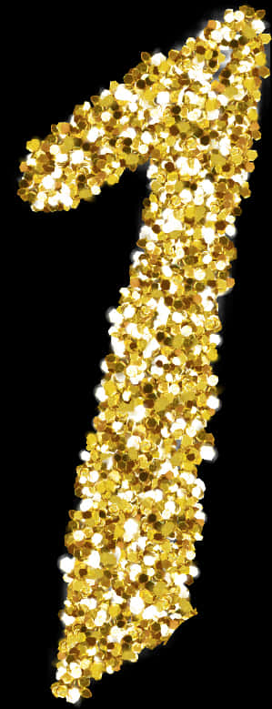 A Gold Glittery Object With Black Background