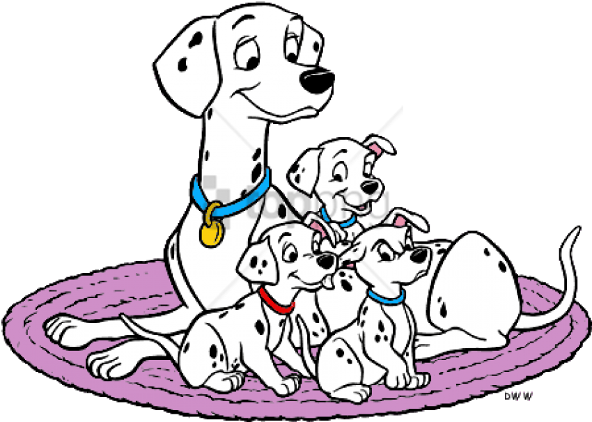 A Cartoon Of A Dog And Puppies