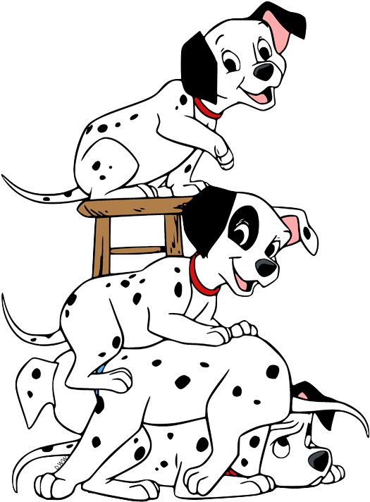 Cartoon Of Dogs Sitting On A Stool