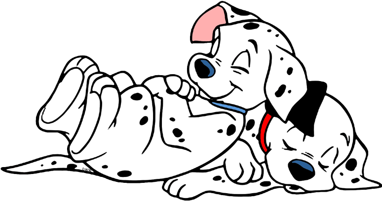 A Cartoon Of A Dog Lying On Its Back