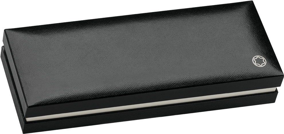 A Black Leather Case With A White Stripe