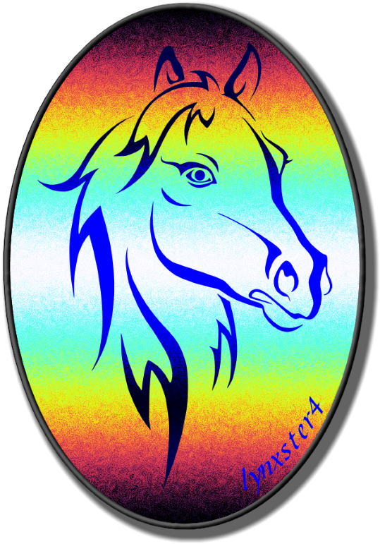 A Horse Head With A Rainbow Background