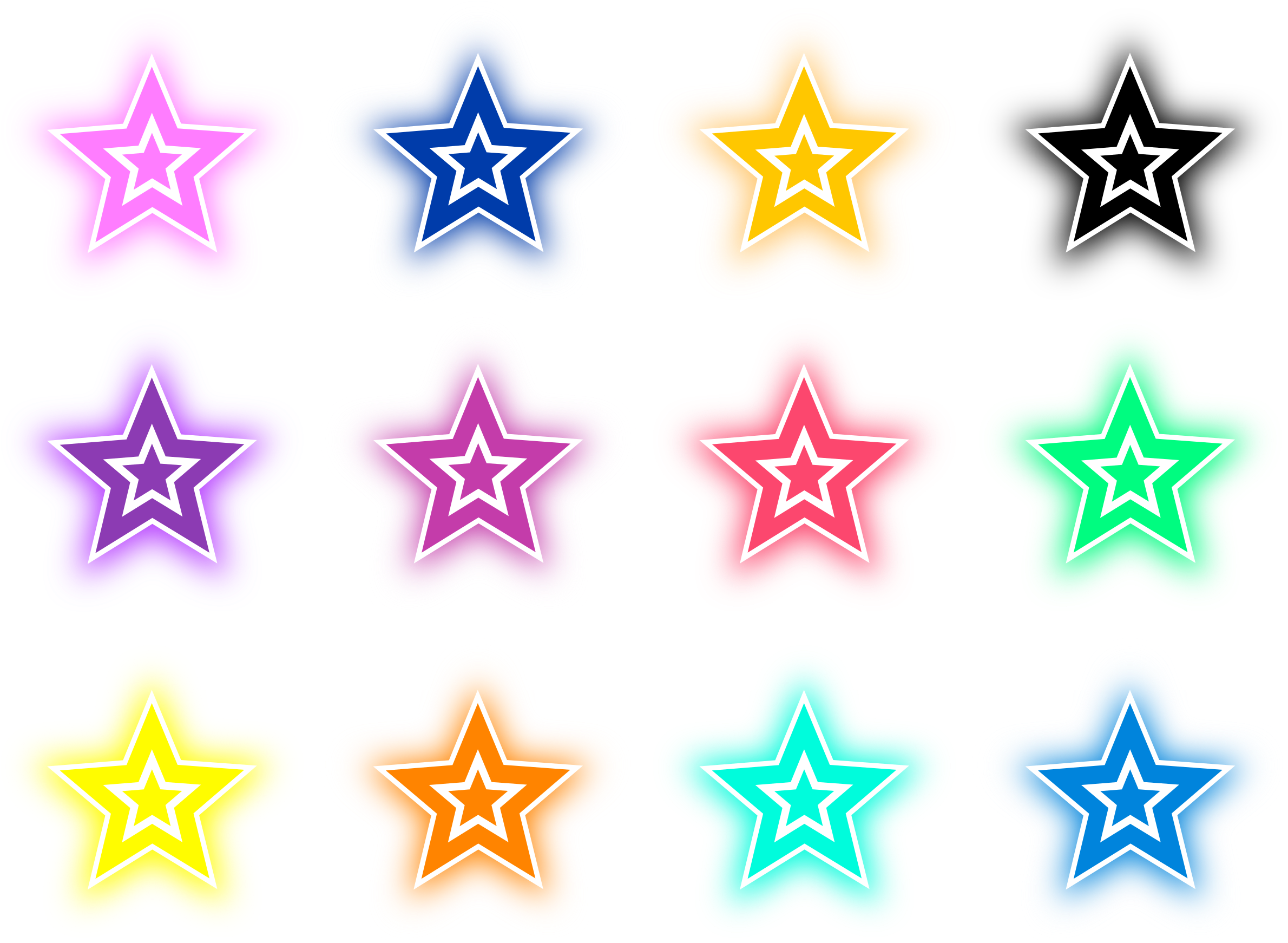 A Group Of Colorful Stars