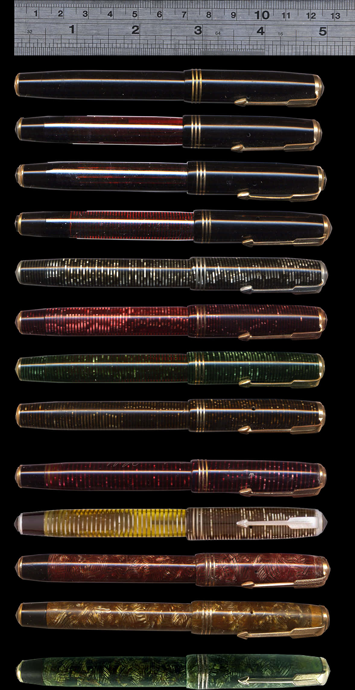 A Row Of Different Colored Pens