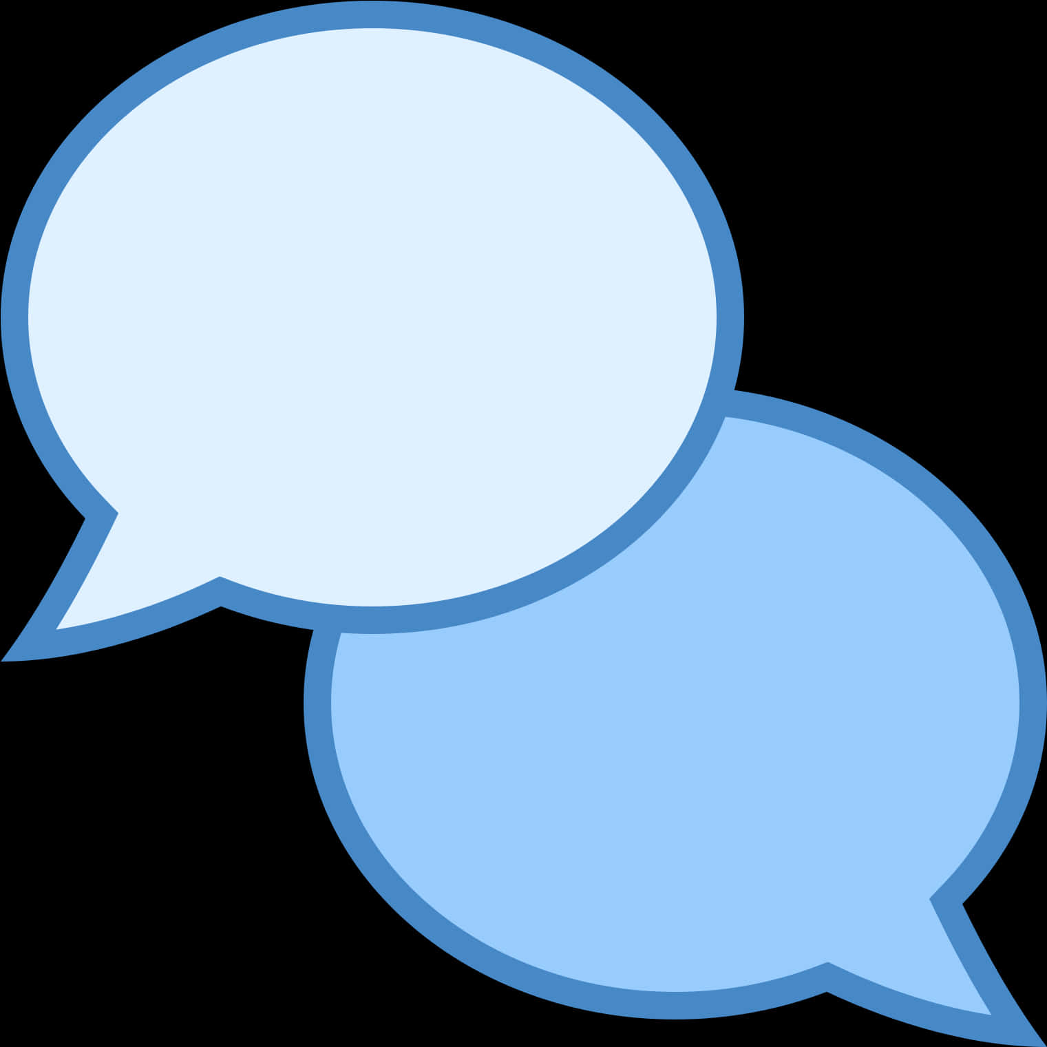 A Pair Of Blue And White Speech Bubbles