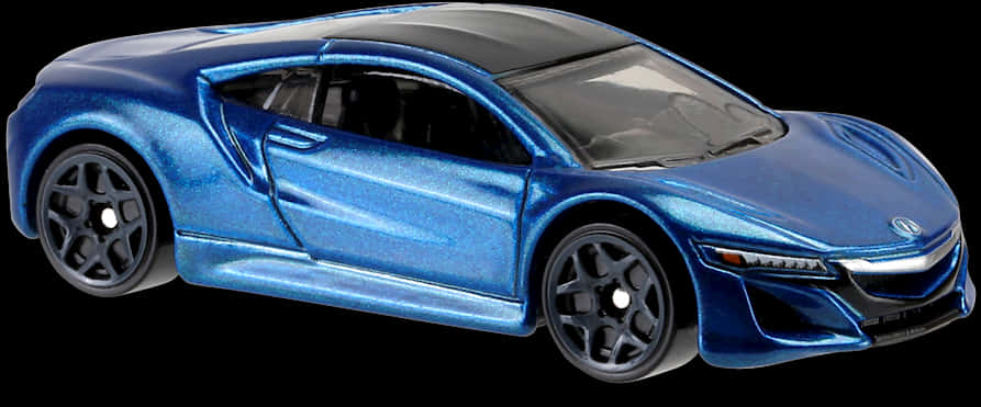 A Blue Toy Car On A Black Background