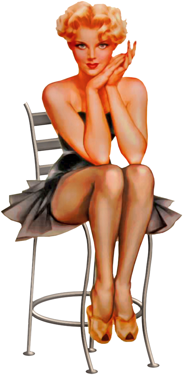 1950s Pin Up Girl Illustration, Hd Png Download