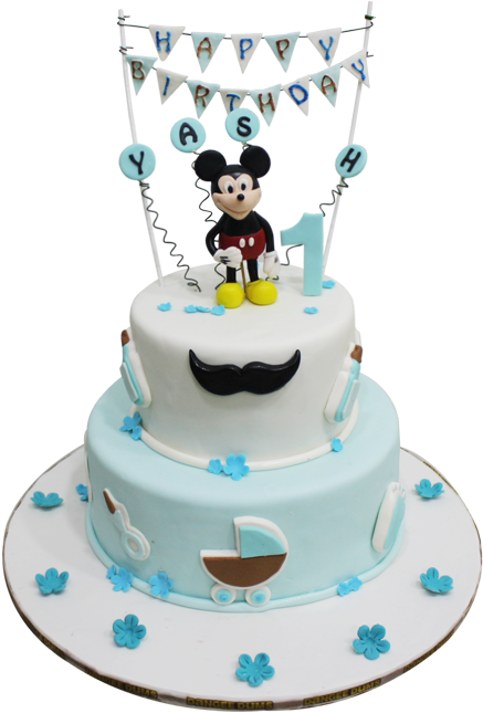 A Cake With A Cartoon Character On Top