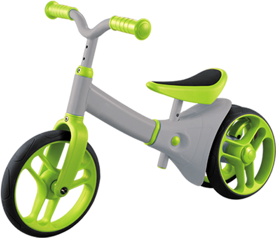 A Green And Grey Tricycle