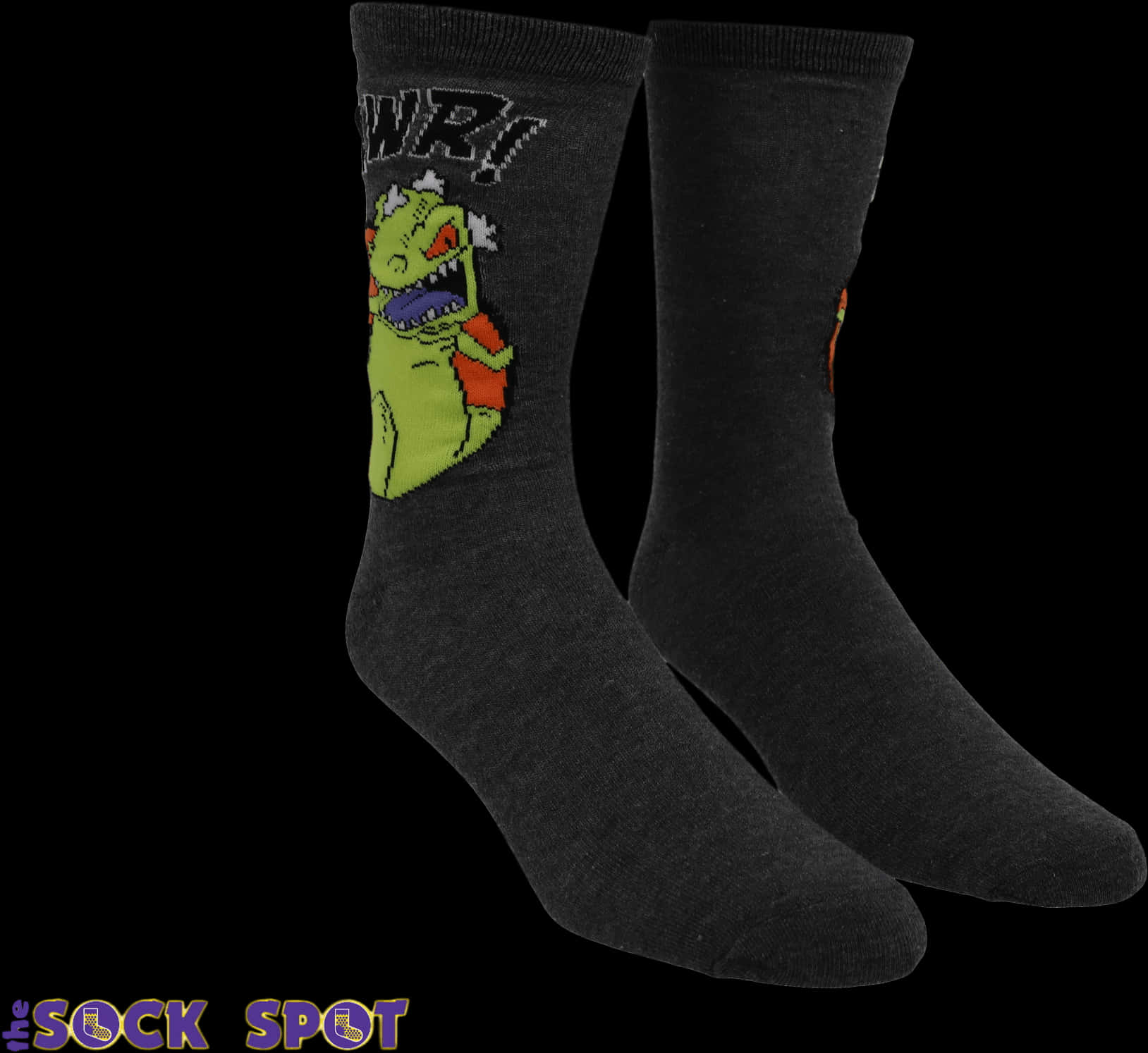 2 Pair Pack Nickelodeon Rugrats Reptar Socks - Sock, Hd Png Download