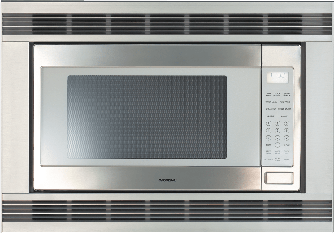 A Silver Microwave Oven With A Screen And Buttons
