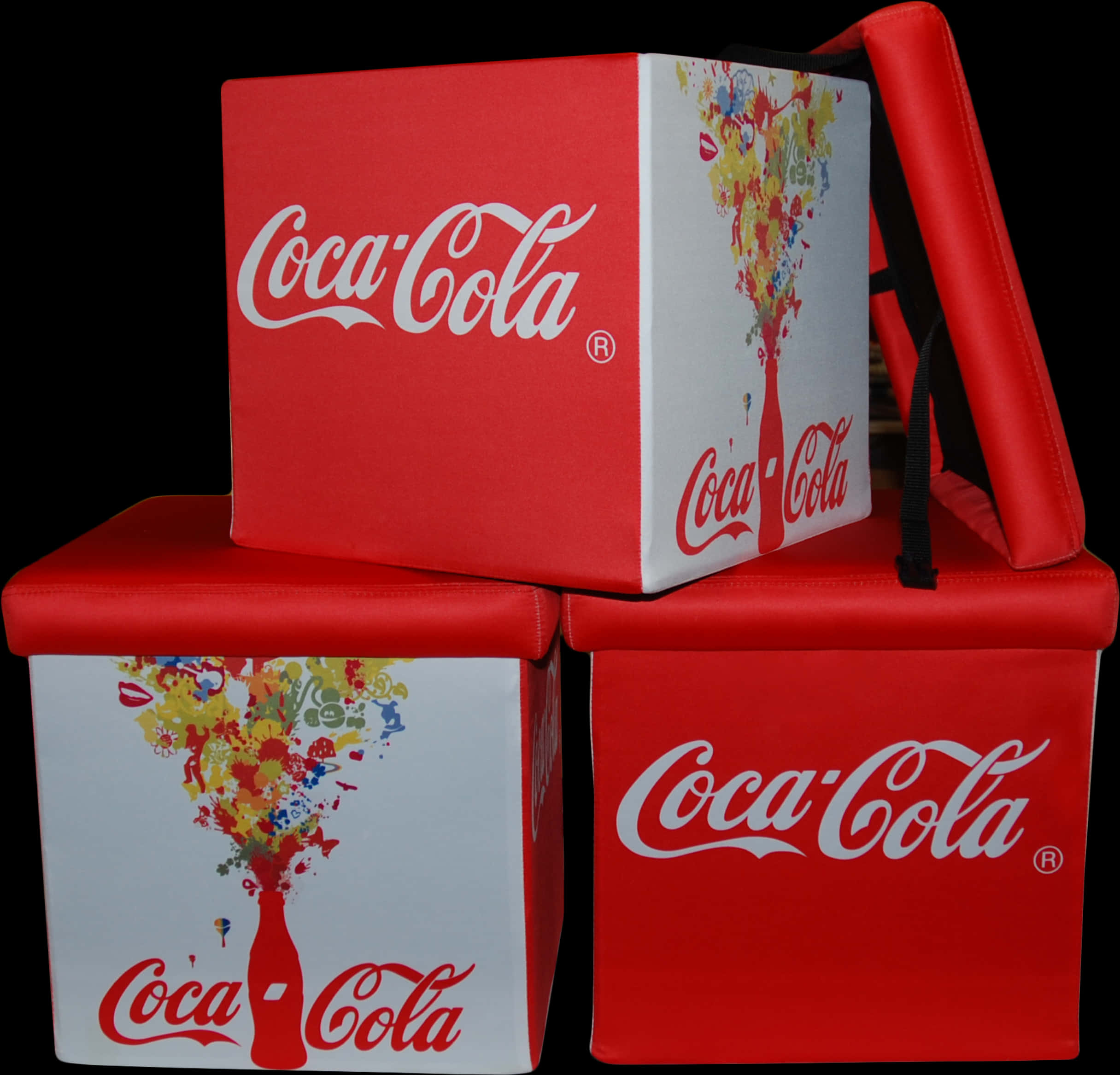 A Group Of Boxes With Logos On Them