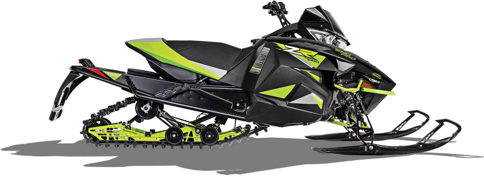 A Black And Green Snowmobile