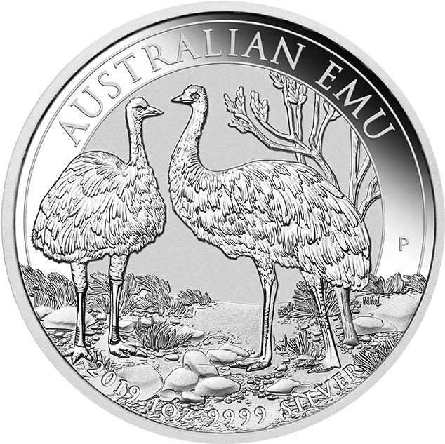 A Silver Coin With Emu Images