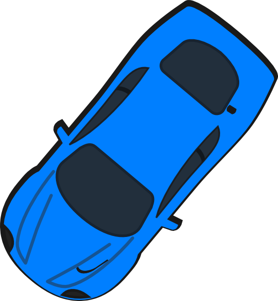 A Blue Car With Black Outline