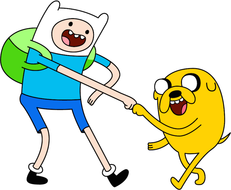 Cartoon Character Holding A Stick To Another Cartoon Character