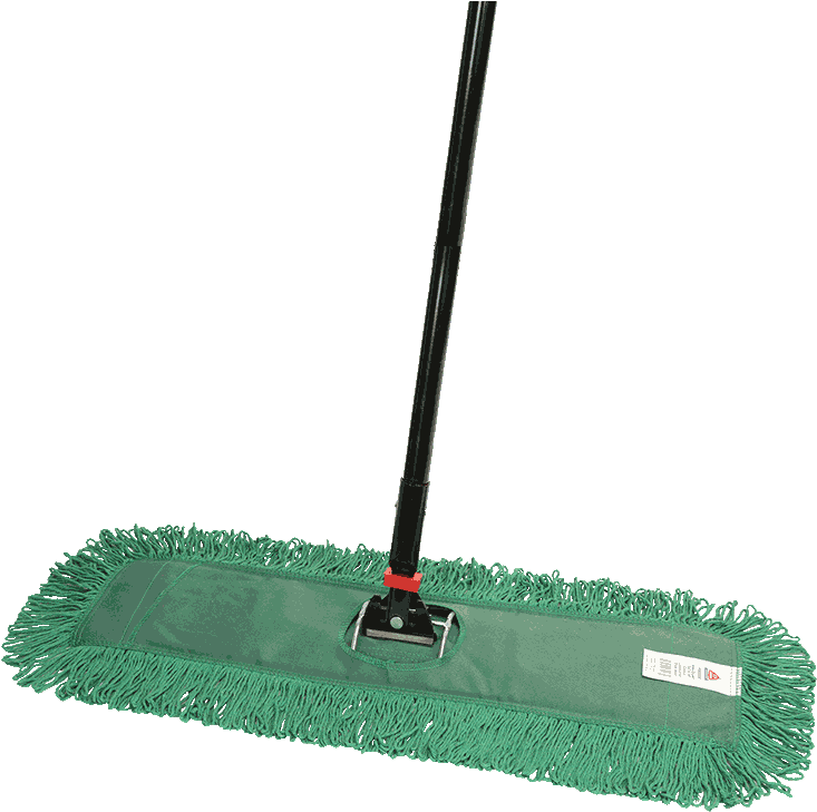 A Green Mop With A Black Handle