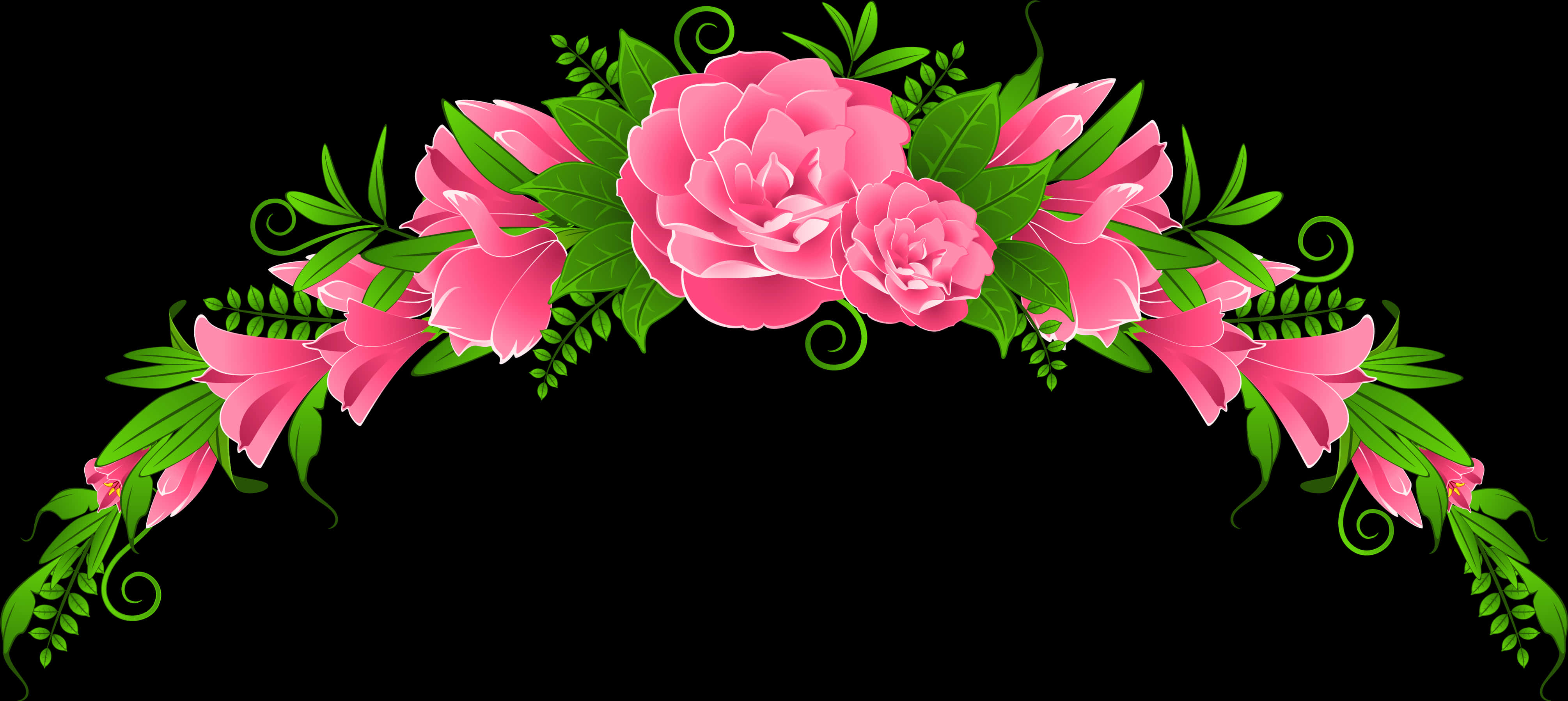 28 Collection Of Pink Flowers Borders Clipart - Border Flowers Png, Transparent Png