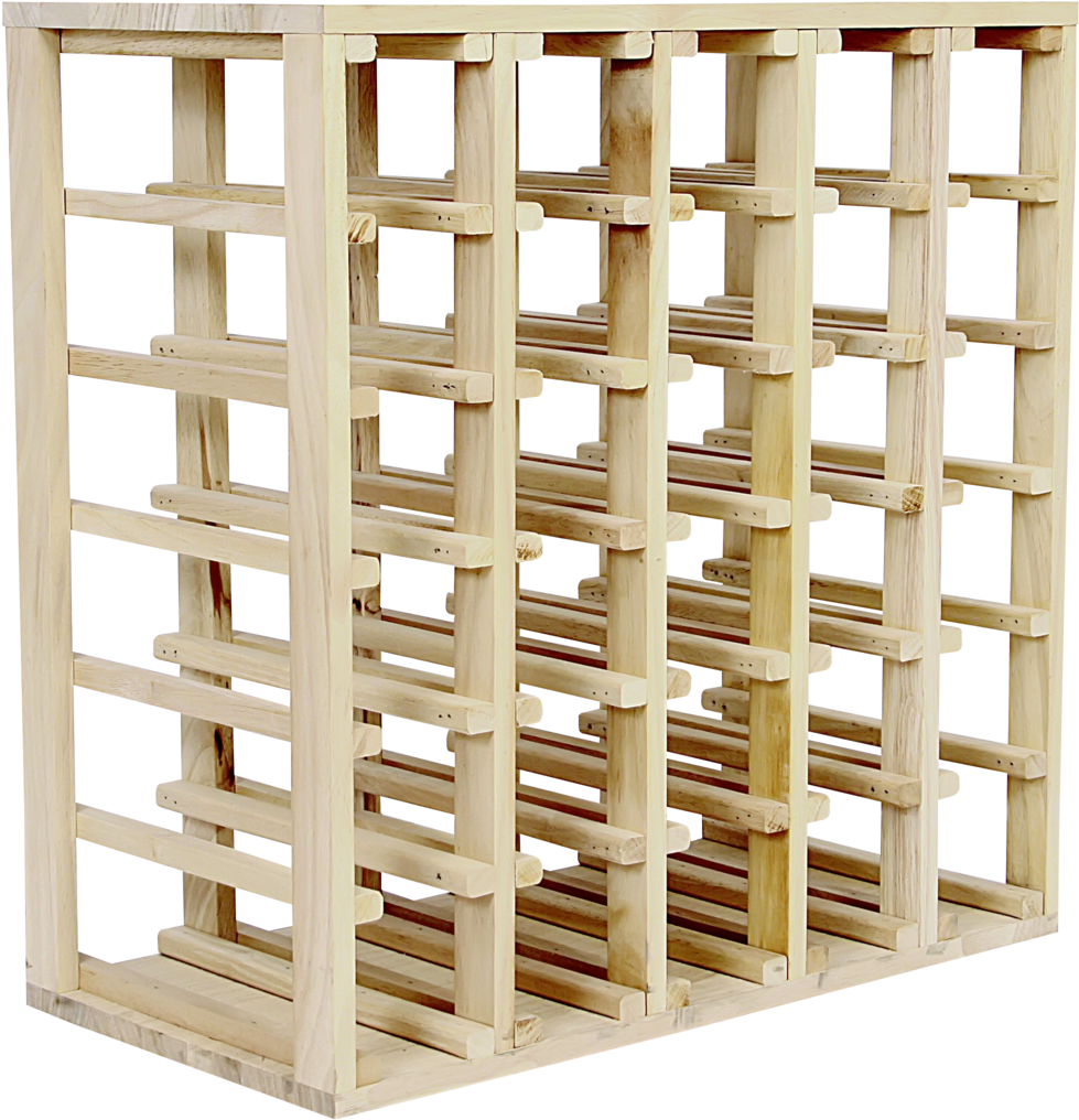A Wooden Wine Rack On A Black Background