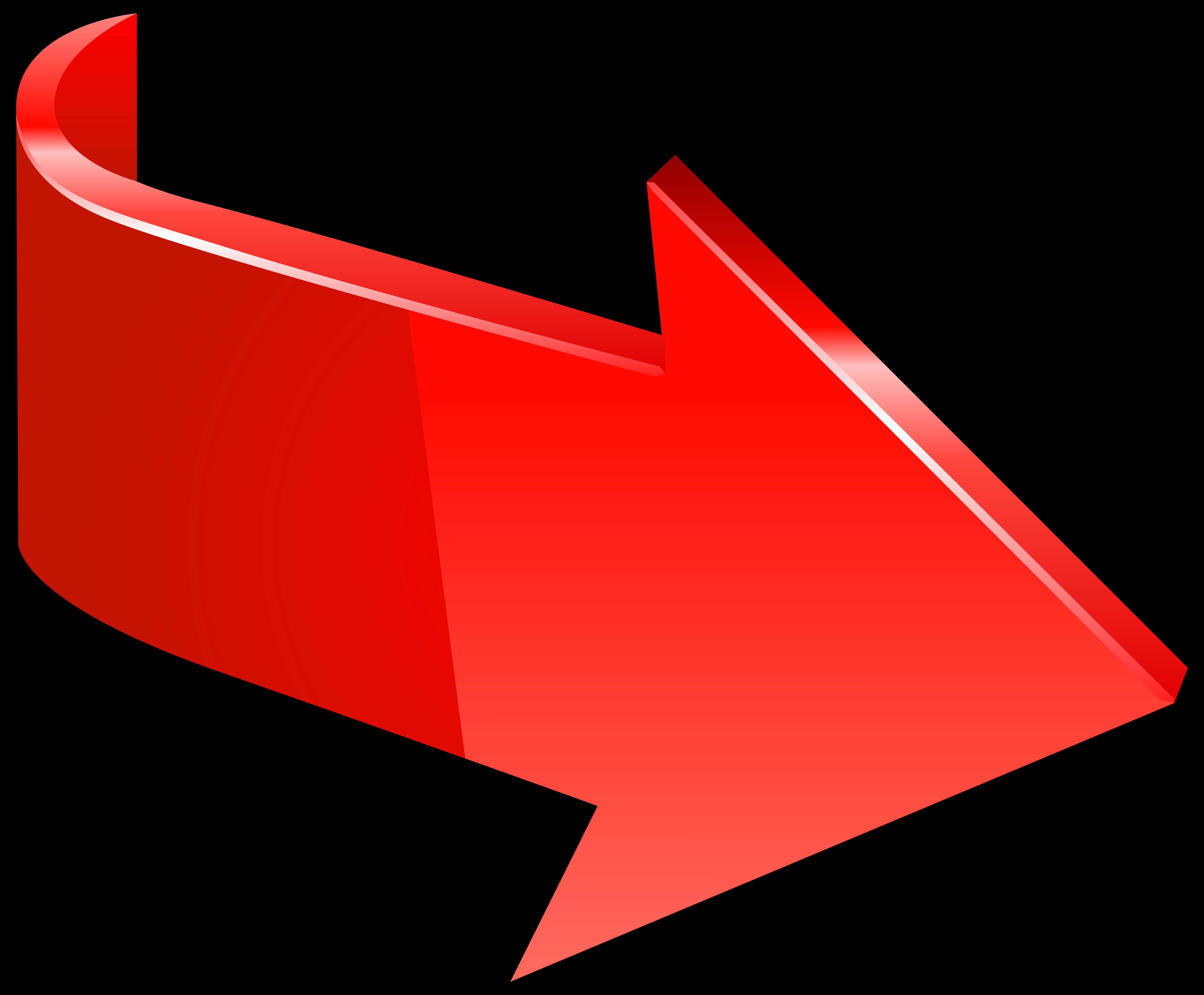 3d Curved Red Arrow