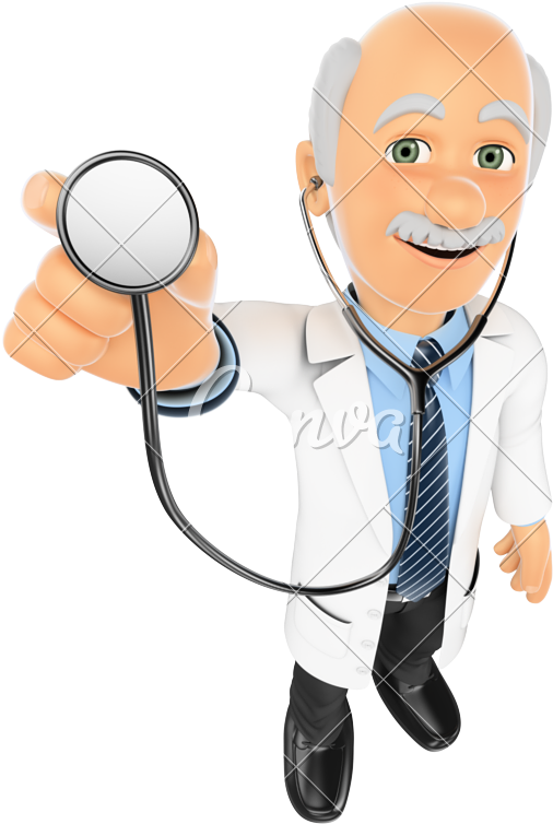 A Cartoon Doctor Holding A Stethoscope