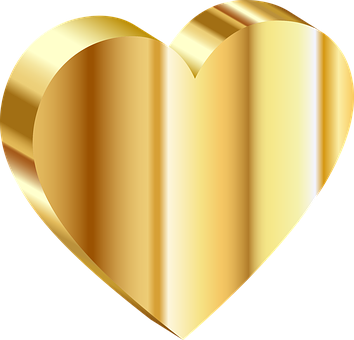 3d Gold Heart