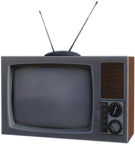 A Television With Antenna On Top