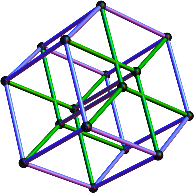 A Colorful Cube With Lines And Dots