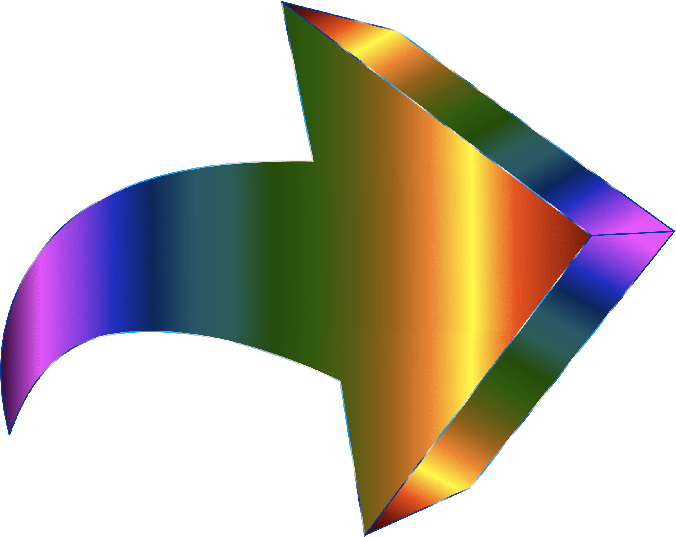 A Rainbow Colored Arrow Pointing To The Left