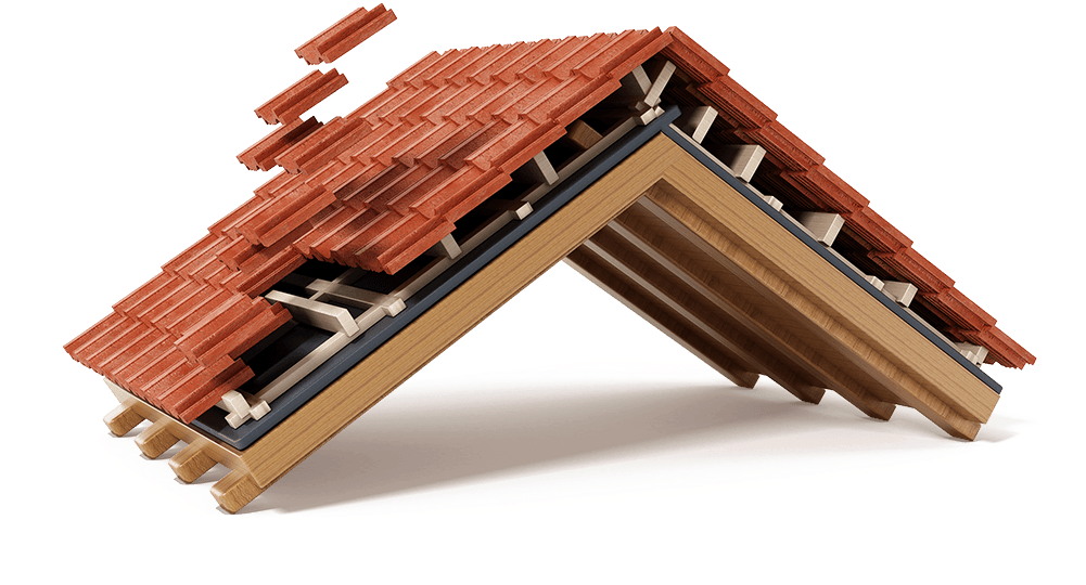 A Roof Structure With Bricks