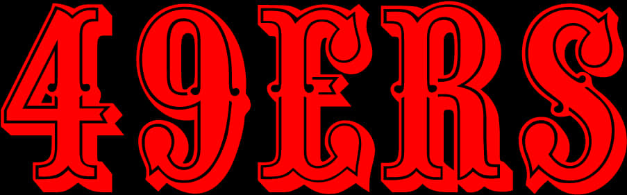 49ers Logo In Red Font