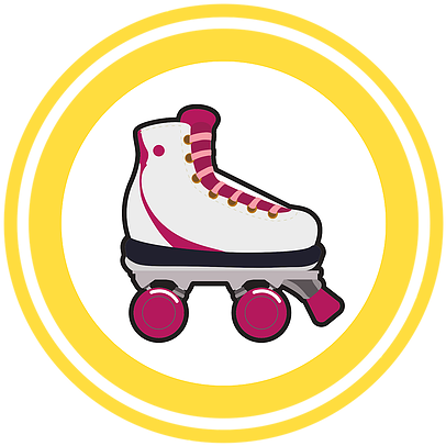 A White And Pink Roller Skate