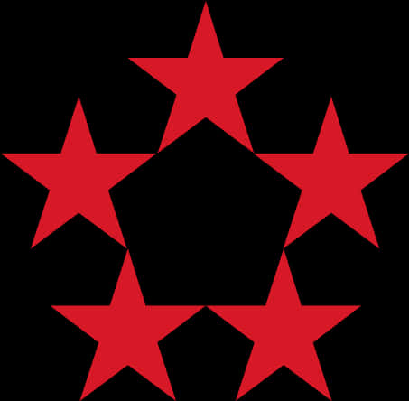 A Red Star In A Black Background
