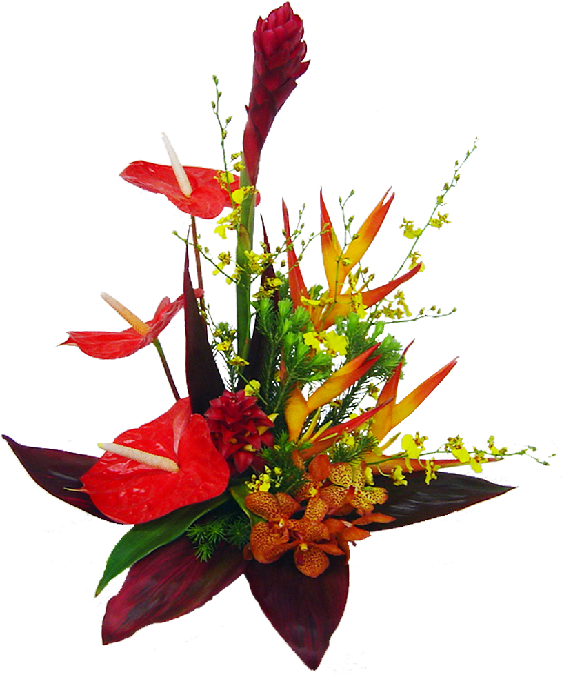 A Bouquet Of Flowers And Leaves