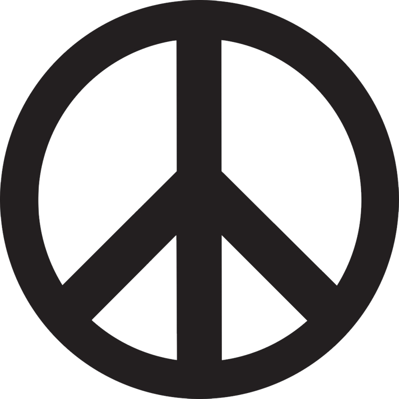 A Black Peace Sign With A Black Background