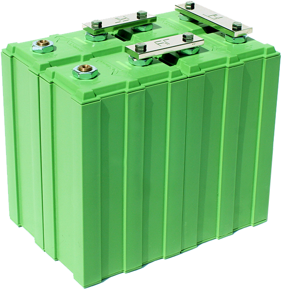 A Green Battery With Silver Bolts
