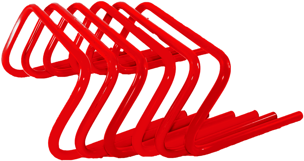 A Red Bicycle Rack On A Black Background
