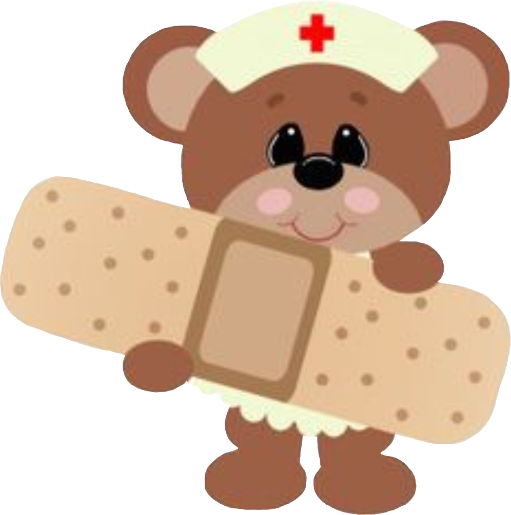 A Cartoon Bear Holding A Band Aid
