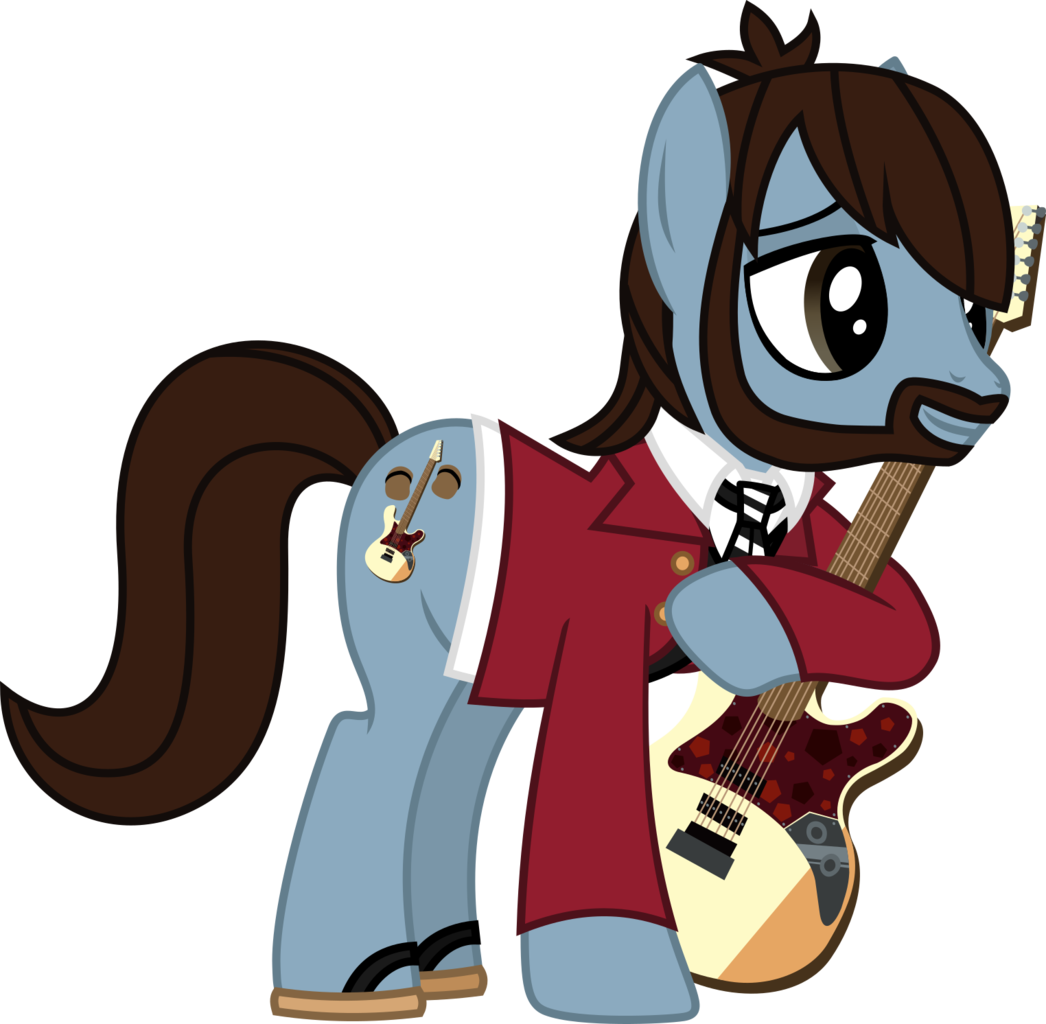 Cartoon Pony Playing A Guitar