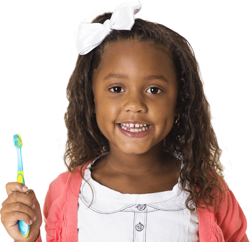 A Girl Holding A Toothbrush