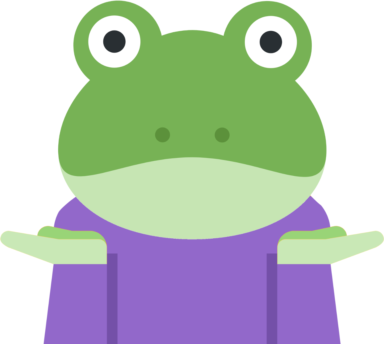 A Cartoon Frog With Its Arms Out