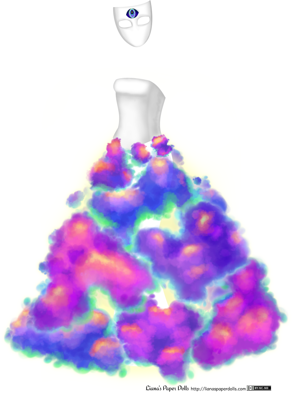 A White Object With Colorful Smoke
