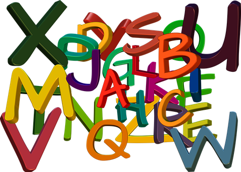 A Group Of Colorful Letters