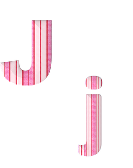 A Pink And White Striped Letters