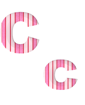 A Pink And White Striped Letters